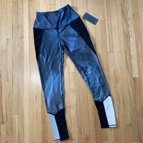 NWT NUX New Heights Canyon Synthetic Leggings Black/Blue Size S - Picture 2 of 12